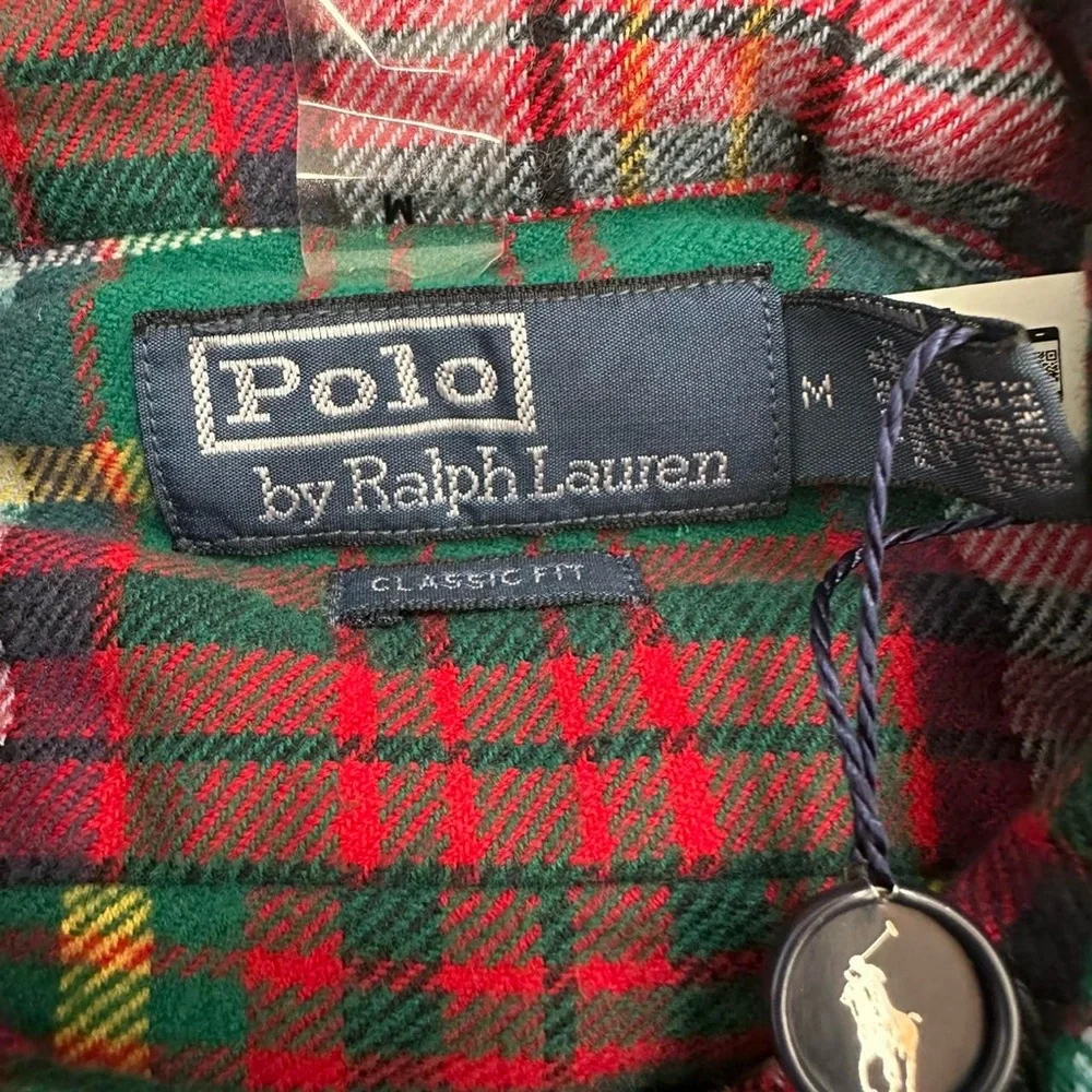 Polo Ralph Lauren NWT Men’s Classic Fit Plaid Flannel Long Sleeve‎ Shirt Medium